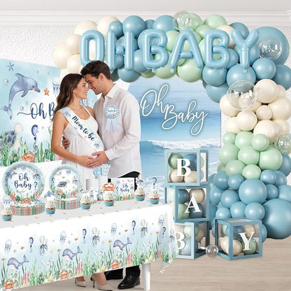 Cocomigo 347PCS Under the Sea Baby Shower Decorations Set Serves 25 | Includes - Image 6