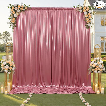 10x10ft Rose Gold Sequin Backdrop Curtain by LeegleriTableSkirt