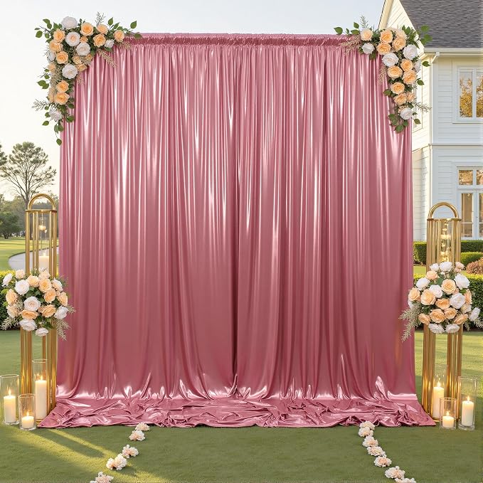 30x10ft Shimmer Rose Gold Sequin Backdrop Curtain - Image 8