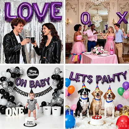 52 Pcs Purple Letter Balloons, Custom 2 Set A-Z Set - Image 6