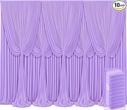 10 Panels Lavender Backdrop Curtains by Tao-GePartyDecorations