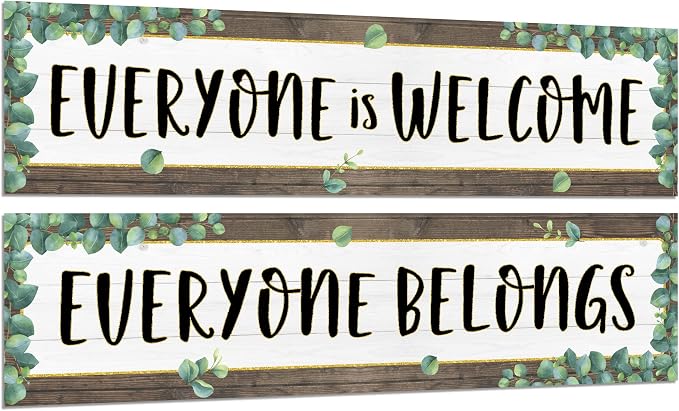 2 Pack Eucalyptus Classroom Decorations Welcome Back to School Banner Bulletin by ZOIIWA