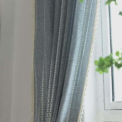 Sutuo Home Denim Blue Boho Curtains 84 Inches Long - Image 8