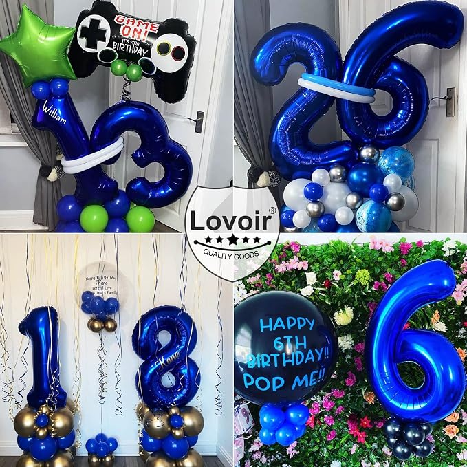 Lovoir 40 Inch Navy Blue Number 3 Balloon Large Size Jumbo Digit Mylar Foil - Image 4