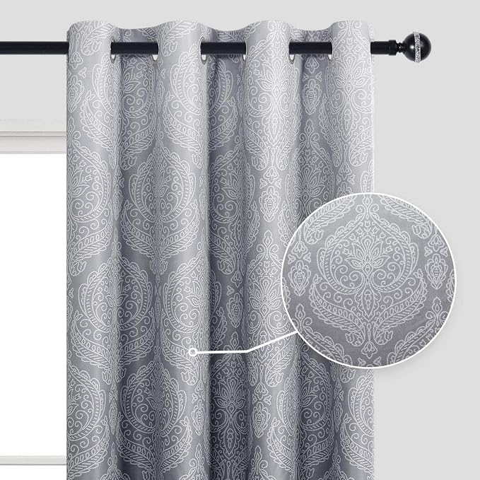 DWCN Grey Ombre Blackout Curtains - Image 2