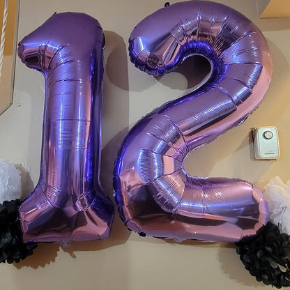 15th Birthday Balloons for Girls, 15 Inch Giant Purple Foil Number 15 Balloons - Image 7