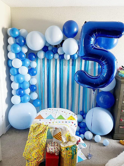 8 Balloon Numbers Party Decorations, 40In Dark Blue Balloons - Image 4