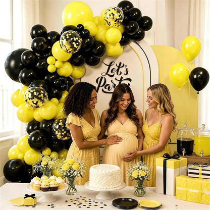 131pcs Black and Yellow Balloon Arch Kit - Image 5