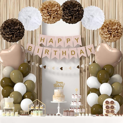 Brown Happy Birthday Party Decorations by HEDUPT