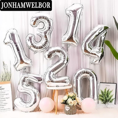 Jonhamwelbor 13 Balloon Numbers Silver Giant Jumbo Big Large Number 13 or 31 - Image 5