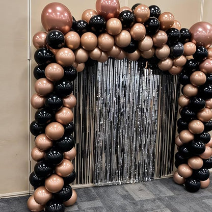 Black Rose Gold Balloons, Metallic Pearl Matte Confetti Balloon - Image 8