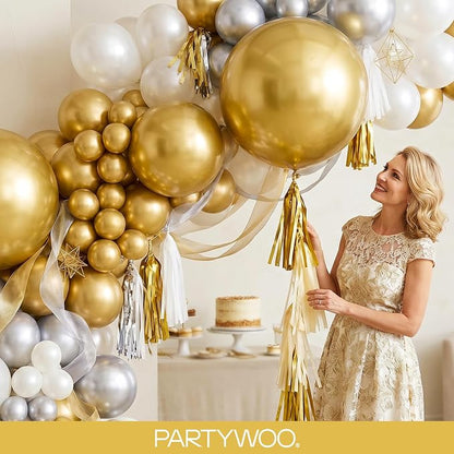PartyWoo Gold Balloons 152pcs Different Sizes of 18 12 10 5 Inch | Balloons - Image 9