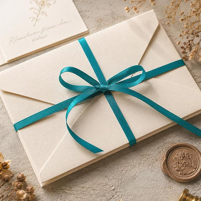 3/8In 30Yards Thin Teal Ribbon for Flower Bouquet Graduate Christmas Crafts | - Image 8