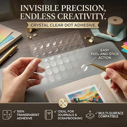 Glue Dots Double Sided 500 PCS, 0.39 Inch Clear Sticky Tack, Removable Poster - Image 6
