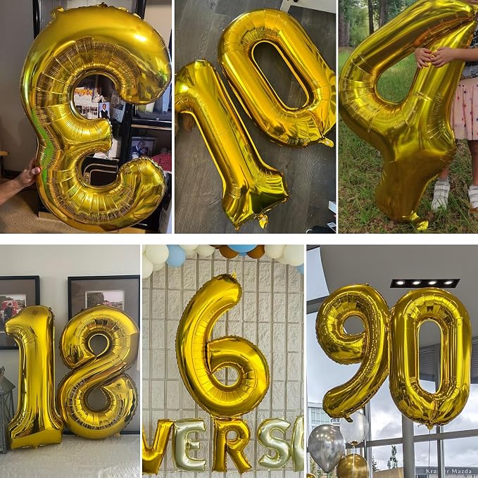 40 Inch Gold 18 Balloon Numbers, 18th Birthday Decoration Boys Girl | Large - Image 7