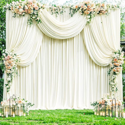 6 Panels Ivory Backdrop Curtains - Image 4