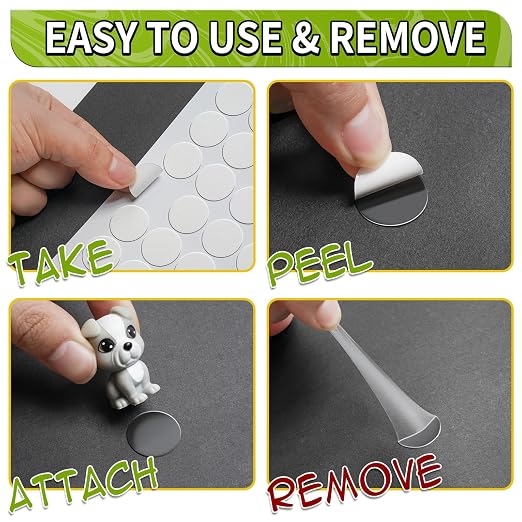 Piteno® 500Pcs Double Sided Adhesive Dots, 0.4" Clear Removable Adhesive - Image 3