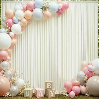 20×12ft Wrinkle Free Ivory Backdrop Curtain - Image 6