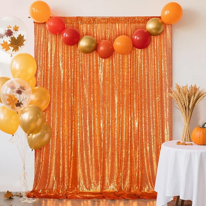 Eternal Beauty Orange 3mm Sequin Backdrop 6x8 Ft - Image 3