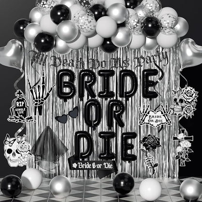 Bride or Die Bachelorette Party Decorations 100pcs by PTGOLUO