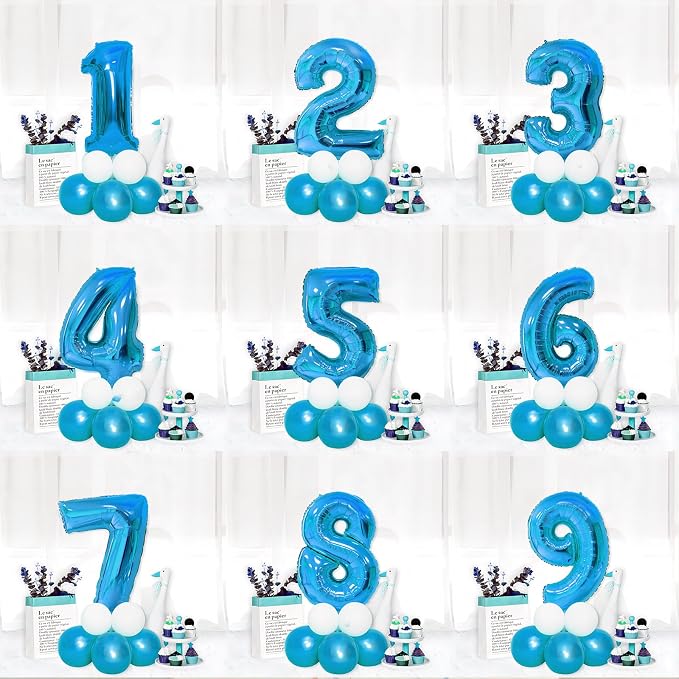Blue 3 Number Balloon, 40 Inch, Premium Mylar, - Image 7