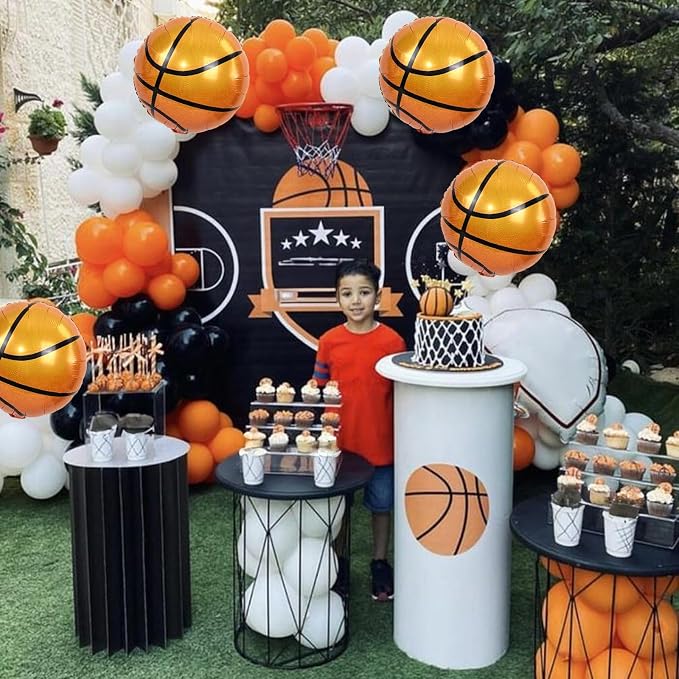 18 Inch Basketball Balloons Decor, Mylar Sport Balloons - Image 5