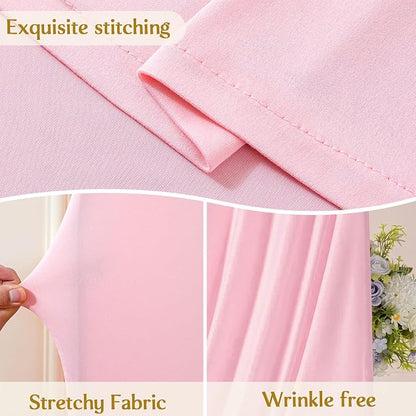 Pink Wedding Arch Backdrop Cover 7.2ft and 6ft Draped Arch Covers Stretchy - Image 5
