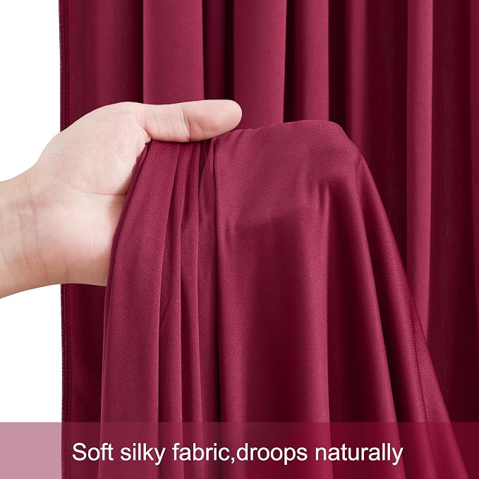 6 Panels Burgundy Backdrop Curtains - Image 7