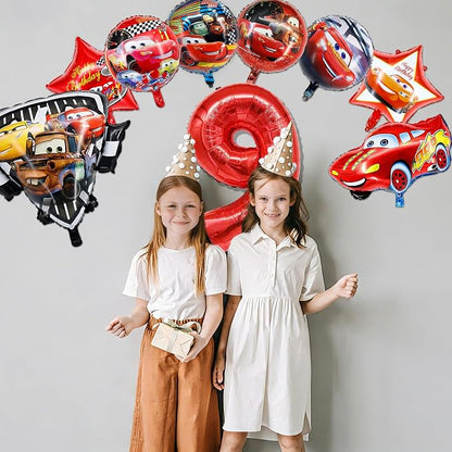 9 Pcs Car Theme Happy Birthday Decorations, Cute Cartoons Party Decorations - Image 5