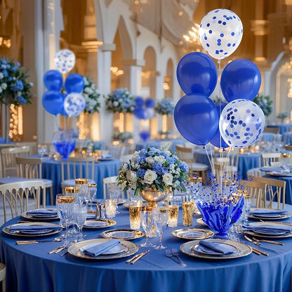 4 Set Royal Blue Table Balloons Foil Spray Centerpiece - Image 4