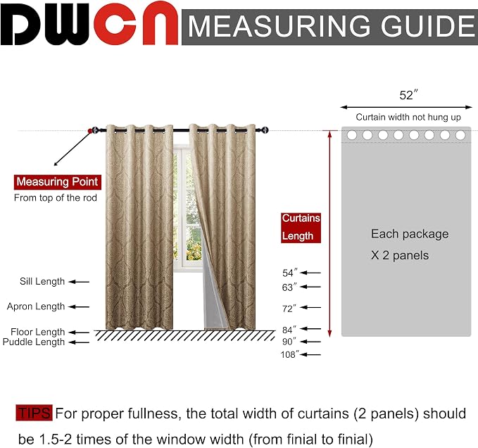 DWCN 100% Blackout Curtains for Bedroom 90 Inch Long - Image 8