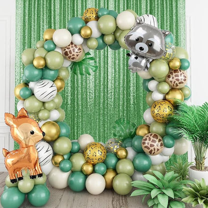 2×8FT-2PCS Grass Green Sequin Backdrop Curtains Panels, Photography Backdrop - Image 3
