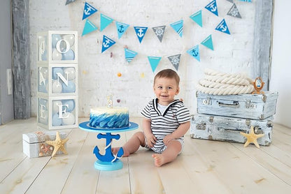 Baby Boy First Birthday Party Decorations 'ONE' Letters Individual Three White - Image 3