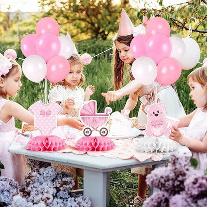 6 Set Pink Baby Shower Decorations Pink Balloon Centerpiece - Image 7