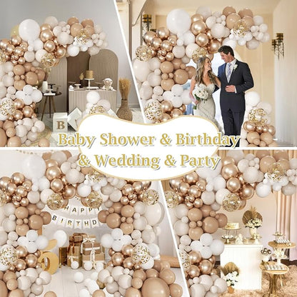 168pcs White Sand Balloon Garland Arch Kit Different Sizes | 18 12 10 5 inch - Image 7