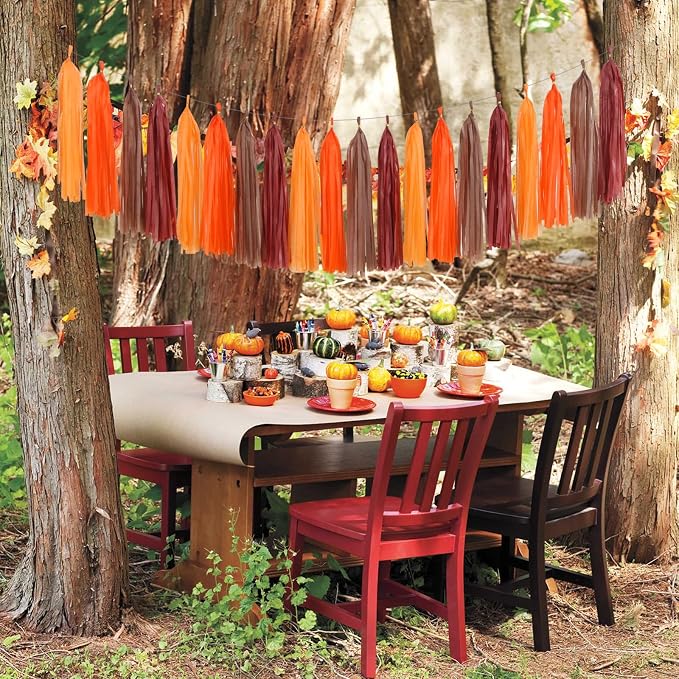 Boho Baby-Shower Burgundy-Brown Orange Party-Decorations - Image 7