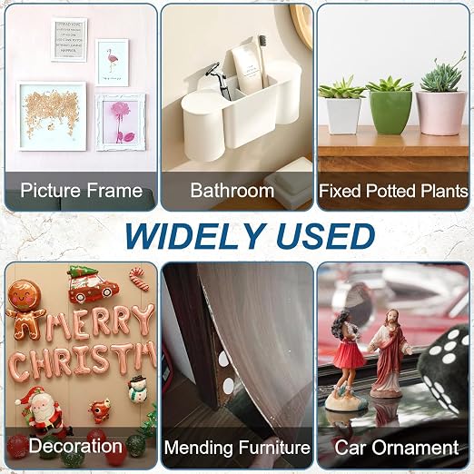 JANYUN 140 Pcs Double Sided Sticky Dots, 40 mm Square Putty Sticky Tack | Clear - Image 7