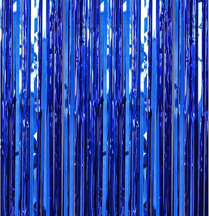 7 Pack 3.3 x 9.9 ft Dark Blue Fringe Backdrop Streamers Party Decorations | by Crosize