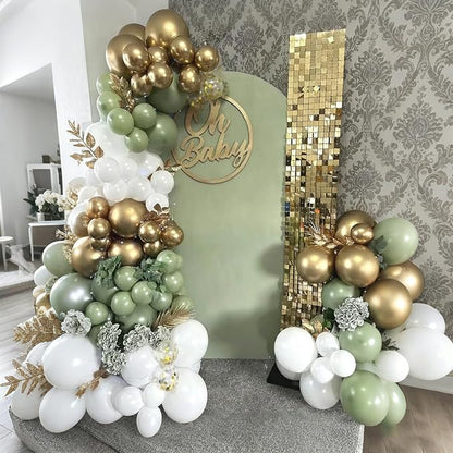 Lukiituke Sage Green and Gold Balloon Arch Kit, Bridal Party Decorations - Image 4