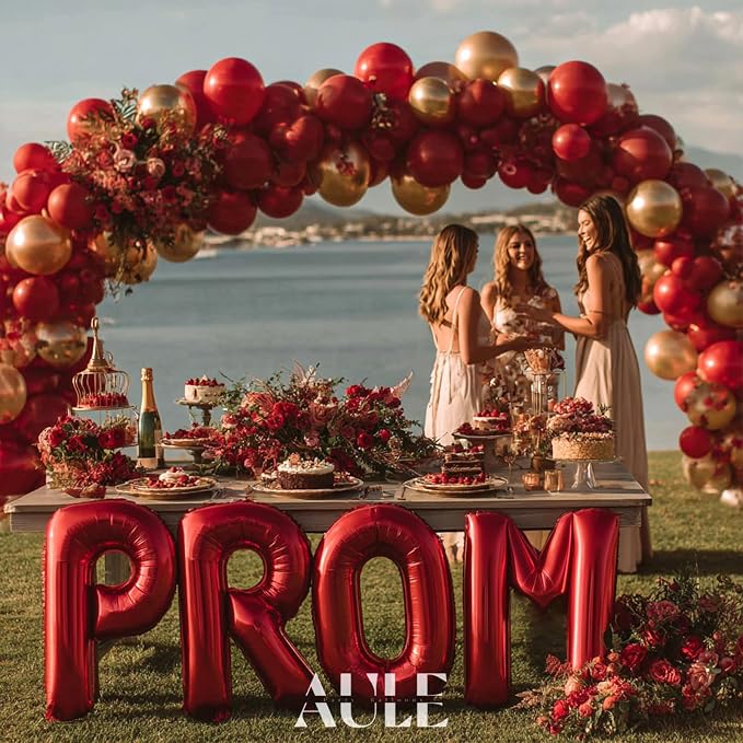 AULE 40 Inch Red B Balloon Letter Foil A-Z Birthday Big Alphabet | Birthday - Image 4