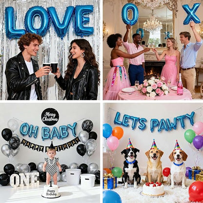 98 Pcs Blue Letter Balloons, Custom 3 Set A-Z Set - Image 6