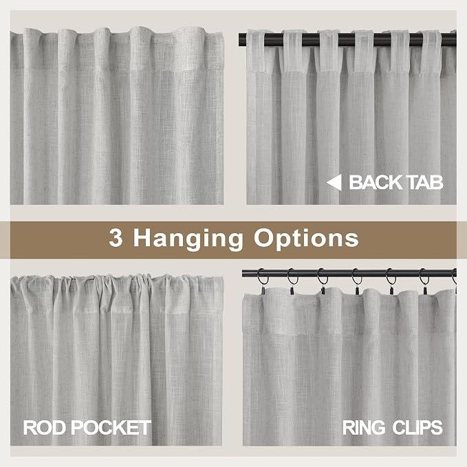 Pitalk Light Grey Curtains 90 Inches Long - Image 4