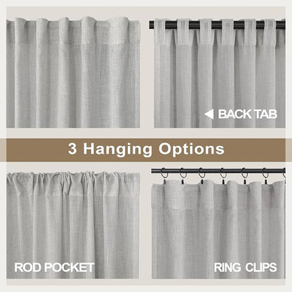Pitalk Extra Long Grey Curtains 120 Inch Length - Image 4