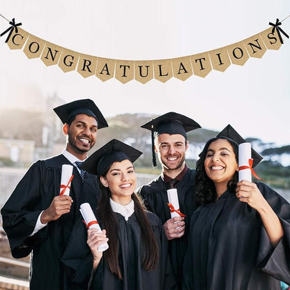 Congratulations Burlap Banner - Image 4