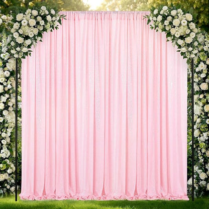 Pink Sequin Backdrop Curtains-2 Panels 2FTx8FT Pink Backdrop - Image 9