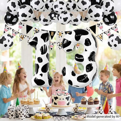 40 Inch Cow Print Number 13 Balloon Set, Giant Black and White Foil Number - Image 7
