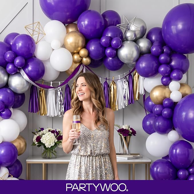 PartyWoo Dark Purple Balloons 140pcs Royal Purple Color 18 12 10 5 Inch | 18 12 - Image 10
