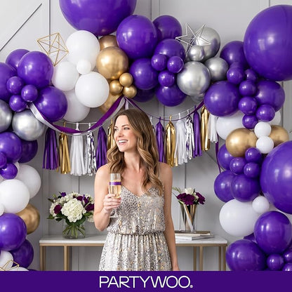 PartyWoo Dark Purple Balloons 140pcs Royal Purple Color 18 12 10 5 Inch | 18 12 - Image 10