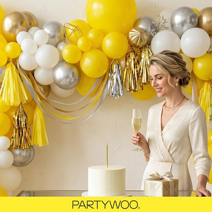 PartyWoo Yellow Balloons 152pcs Matte Yellow Color 18 12 10 5 Inch | 18 12 10 5 - Image 9