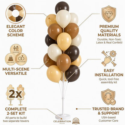 Hiins Brown Balloon Stand Kit Set of 2 - Image 3